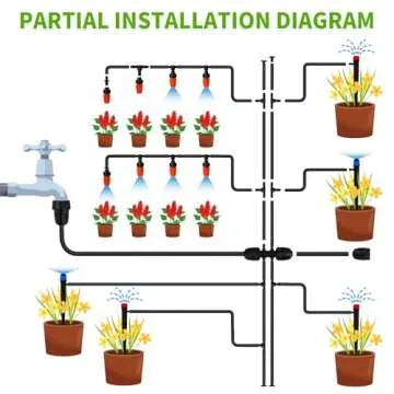 240FT Drip Irrigation System with Timer for Gardens