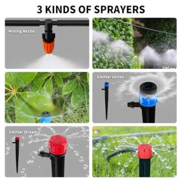 240FT Drip Irrigation System with Timer for Gardens