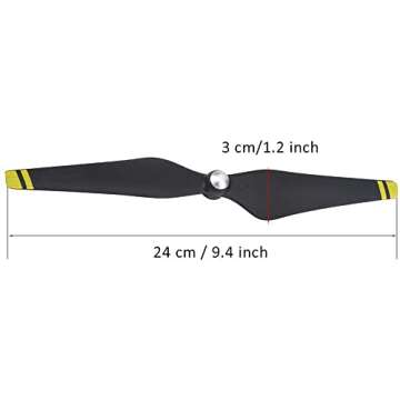 2 Pairs DJI 9450 Props Carbon Fiber Reinforced Self-tightening Propellers (Composite Hub, Black with Yellow Stripes)