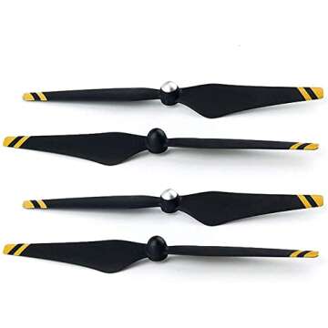 2 Pairs DJI 9450 Props Carbon Fiber Reinforced Self-tightening Propellers (Composite Hub, Black with Yellow Stripes)