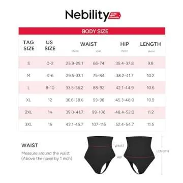 Nebility 2-Pack Thong Shapewear Tummy Control Shapewear Underwear Tummy Control Panties Seamless Shapewear