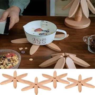 Wooden Tree Coasters Set of 4 for Hot Dishes and Gifts