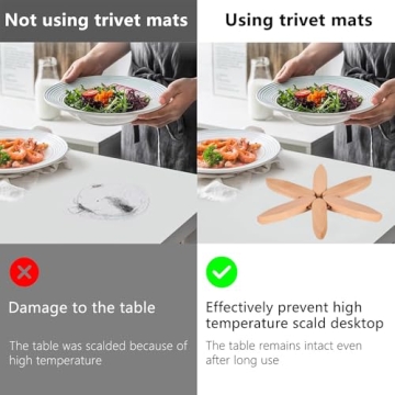 Wooden Tree Coasters Set of 4 for Hot Dishes and Gifts