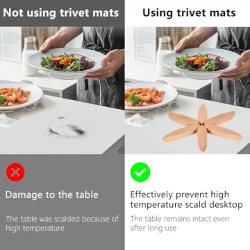 Wooden Tree Coasters Set of 4 for Hot Dishes and Gifts