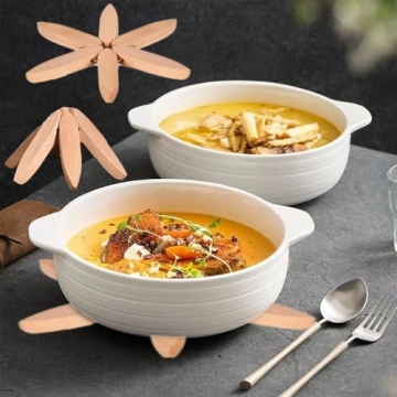 Wooden Tree Coasters Set of 4 for Hot Dishes and Gifts