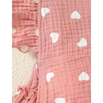 aichilra Baby Girl Love Print Romper Infant Girl One-Piece Bodysuit Short Sleeve Ruffled Summer Clothes Pink 0-6M