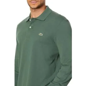 Lacoste Men's Classic Long Sleeve Pique Polo Shirt, Sequoia, X-Large