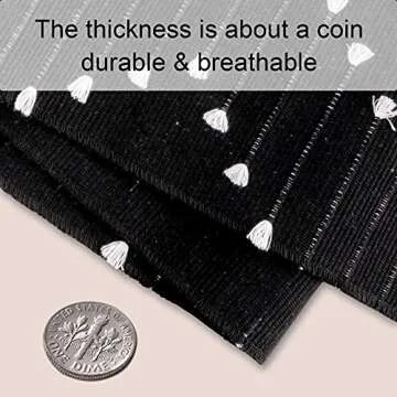 OJIA Boho Bathroom Rug 2 x 3ft, Indoor Accent Rug with Tassel, Machine Washable Cotton Hand-Woven Area Rug Farmhouse Throw Rug Indoor/Outdoor Floor Mat for Kitchen/Living Room/Bedroom/Doorway