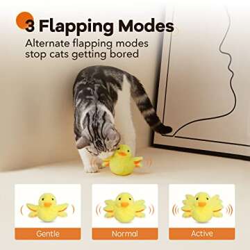 Potaroma Cat Toys Rechargeable Flapping Duck with SilverVine Catnip, Lifelike Quack Chirping, Touch Activated Kitten Kicker Plush Interactive Exercise Toys for All Breeds