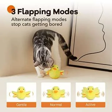 Potaroma Cat Toys Rechargeable Flapping Duck with SilverVine Catnip, Lifelike Quack Chirping, Touch Activated Kitten Kicker Plush Interactive Exercise Toys for All Breeds