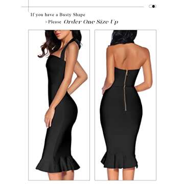 Women's Bandage Dress - Sexy Halter Fishtail Bodycon Party Club Wedding Guest Dresses