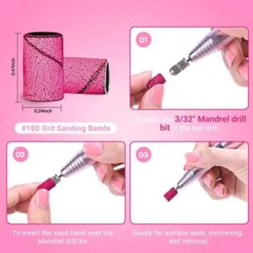 MelodySusie 100 Pcs Sanding Bands for Nail Care