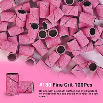 MelodySusie 100 Pcs Sanding Bands for Nail Care