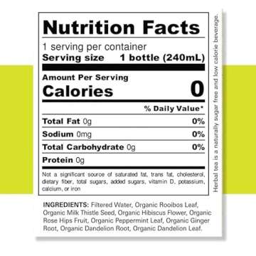 TEAONIC I Love My Liver Detox Tea, Ginger, Hibiscus, Dandelion, 100% Organic Sugar-Free Herbal Detox Tea, 8 Fl. Oz Each, Pack of 12