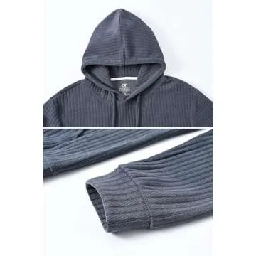 Tyhengta Men's Hooded Pullover Sweaters Long Sleeve Hoodies with Kanga Pockets Copen Blue Medium