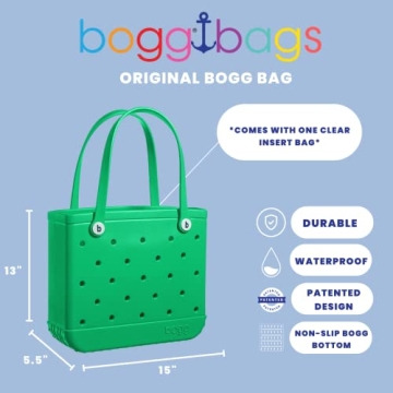 BOGG BAG Small Waterproof Washable Tote for Beach Boat Pool Work Sports 15x13x5.25 - Lightweight Cute Tote Bag