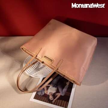 Montana West Tote Handbags - Waterproof Vegan Leather Style