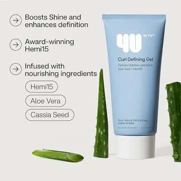 4U by Tia Curl Defining Gel for Long-Lasting Definition & Frizz Control, Curly 3A-4C Hair Gel - Curl...