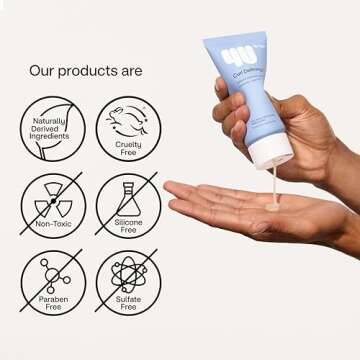 4U by Tia Curl Defining Gel for Long-Lasting Definition & Frizz Control, Curly 3A-4C Hair Gel - Curling Gel with Aloe Vera, 6 fl oz, Blue