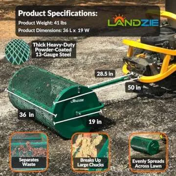 Landzie Lawn & Garden Spreader - 36 Inch Heavy Duty