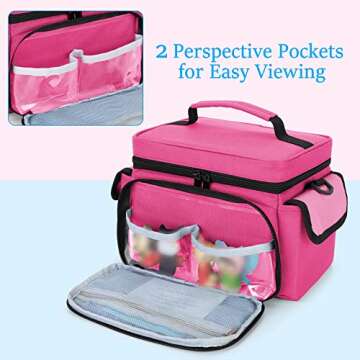 LoDrid Carrying Case Compatible with Toniebox, Portable Bag with Shoulder Strap for Audio Player Starter Set, Headphones Charging Station Storage, Rose Red (Bag Only)(Patent Design)