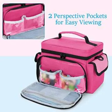 LoDrid Carrying Case Compatible with Toniebox, Portable Bag with Shoulder Strap for Audio Player Starter Set, Headphones Charging Station Storage, Rose Red (Bag Only)(Patent Design)