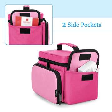 LoDrid Carrying Case Compatible with Toniebox, Portable Bag with Shoulder Strap for Audio Player Starter Set, Headphones Charging Station Storage, Rose Red (Bag Only)(Patent Design)