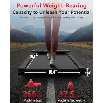 Walking Pad Treadmill,Under Desk Treadmill for Office Home,2 in 1 Desk Treadmill Space Saving,Remote Control,LED Display (Black)