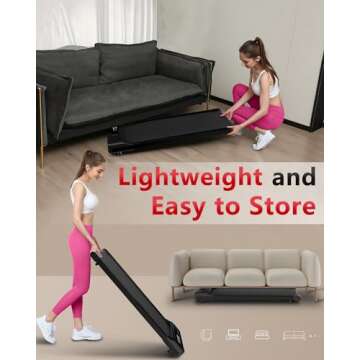 Walking Pad Treadmill,Under Desk Treadmill for Office Home,2 in 1 Desk Treadmill Space Saving,Remote Control,LED Display (Black)
