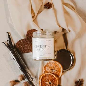 Sweet Water Decor Gingerbread Spice Candle 9oz for Holidays