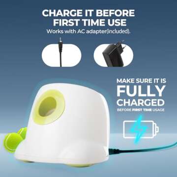 ALL FOR PAWS Automatic Ball Thrower for Dogs, Interactive Dog Ball Launcher Machine, Rechargeable Fetch Toy with 3 Tennis Balls Included, Adjustable Launch Distance, Ideal for Medium and Large Dogs