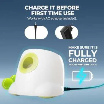 ALL FOR PAWS Automatic Ball Thrower for Dogs, Interactive Dog Ball Launcher Machine, Rechargeable Fetch Toy with 3 Tennis Balls Included, Adjustable Launch Distance, Ideal for Medium and Large Dogs