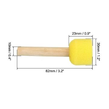 PATIKIL 1.2" Yellow Paint Sponge Brushes 40 Pack
