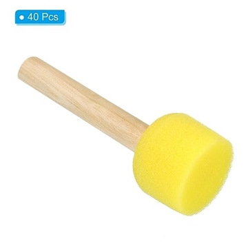 PATIKIL 1.2" Yellow Paint Sponge Brushes 40 Pack