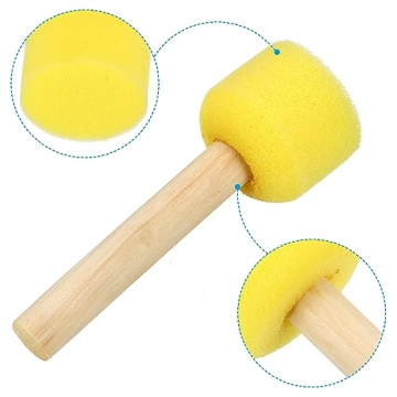 PATIKIL 1.2" Yellow Paint Sponge Brushes 40 Pack