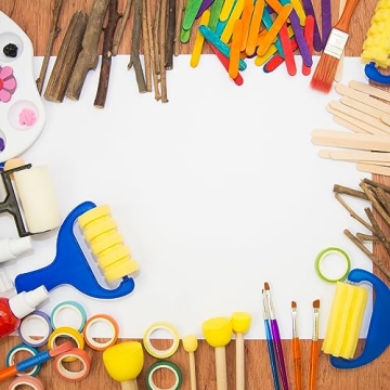 PATIKIL 1.2" Yellow Paint Sponge Brushes 40 Pack