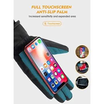 TRENDOUX Winter Gloves for Men, Water Resistance Women 3M Thinsulate, Outdoor Skiing Hiking Touchscreen, Windproof Cuff, Thick Thermal Wicking Insert, Snowboard Snow Running (Black L)