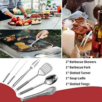 Freehiker Camping Kitchen Utensil Set - 27 Piece Stainless Steel