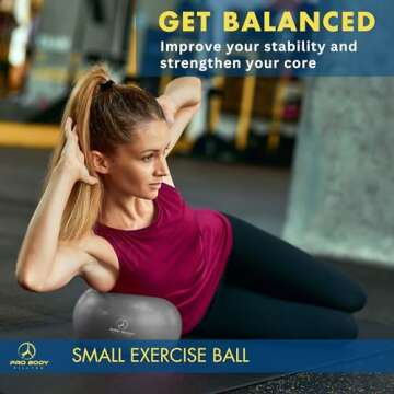 ProBody Pilates Ball Small Exercise Ball - 9 Inch Workout Ball for Stability, Barre, Yoga, Core & Ph...