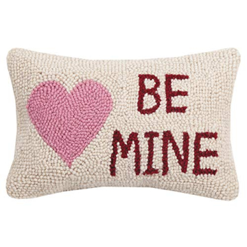 Peking Handicraft Be Mine Heart Hook Pillow Multicolor 8x12