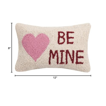 Peking Handicraft Be Mine Heart Hook Pillow Multicolor 8x12
