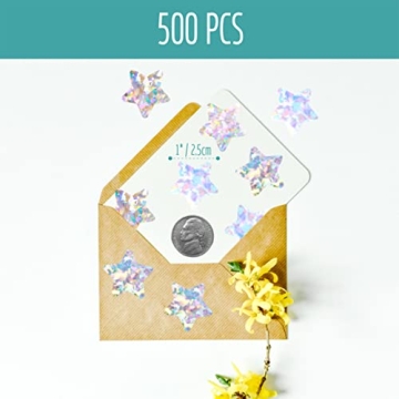 500 Holographic Star Stickers - Glittery Craft Supply