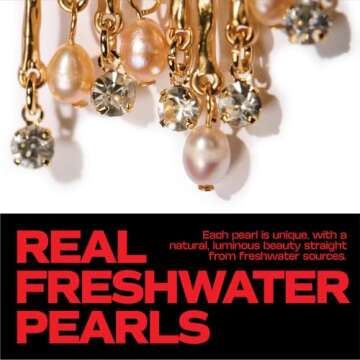 Premium Quality | 18K Gold Plated Evil Eye Earrings for Women | Real Freshwater Pearls | Haute Couture Aesthetics | Pump Up The Gem | US Brand |