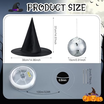 Enchanting Halloween Disco Ball and Witch Hat Set