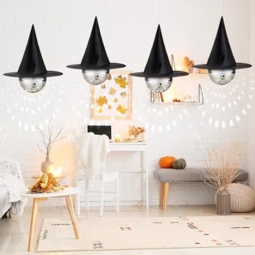Enchanting Halloween Disco Ball and Witch Hat Set
