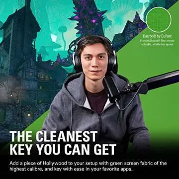 Elgato Green Screen XL - Extra Wide 79x72 Chroma Key Panel, Wrinkle-Resistant Fabric for Background ...