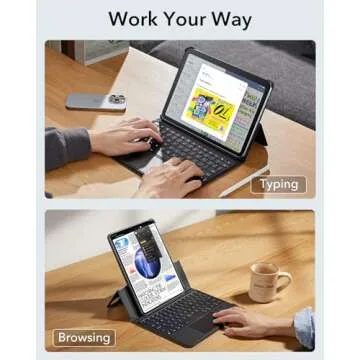 ESR Ascend Keyboard Case for iPad Air 11-Inch (2024 M2) & iPad Pro 11 (4th/3rd/2nd/1st Gen), iPad Air 5th/4th, Magnetic Detachable, Adjustable Portrait/Landscape Stand, Black