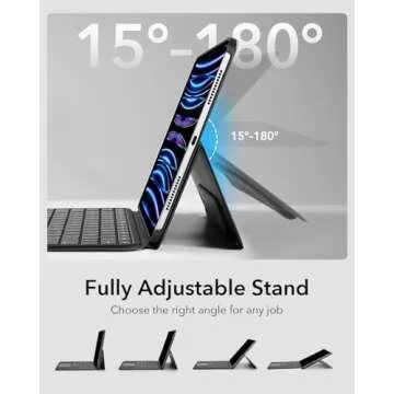 ESR Ascend Keyboard Case for iPad Air 11-Inch (2024 M2) & iPad Pro 11 (4th/3rd/2nd/1st Gen), iPad Air 5th/4th, Magnetic Detachable, Adjustable Portrait/Landscape Stand, Black
