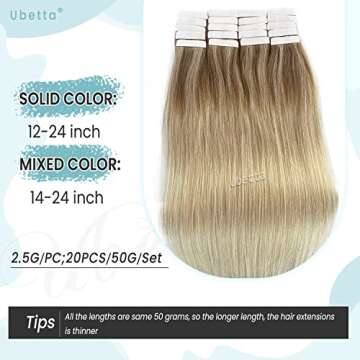 Ombre Hair Extensions Real Human Hair Tape ins Extensions, Ash Blonde to Light Blonde Highligted Tape in Hair Extensions Human Hair for Women,20 Pieces Double Sided Invisible Tape Hair 14Inch