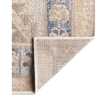 Unique Loom Whitney Collection Area Rug - Geneva (2' x 8' Runner, Sky blue/ Ivory)